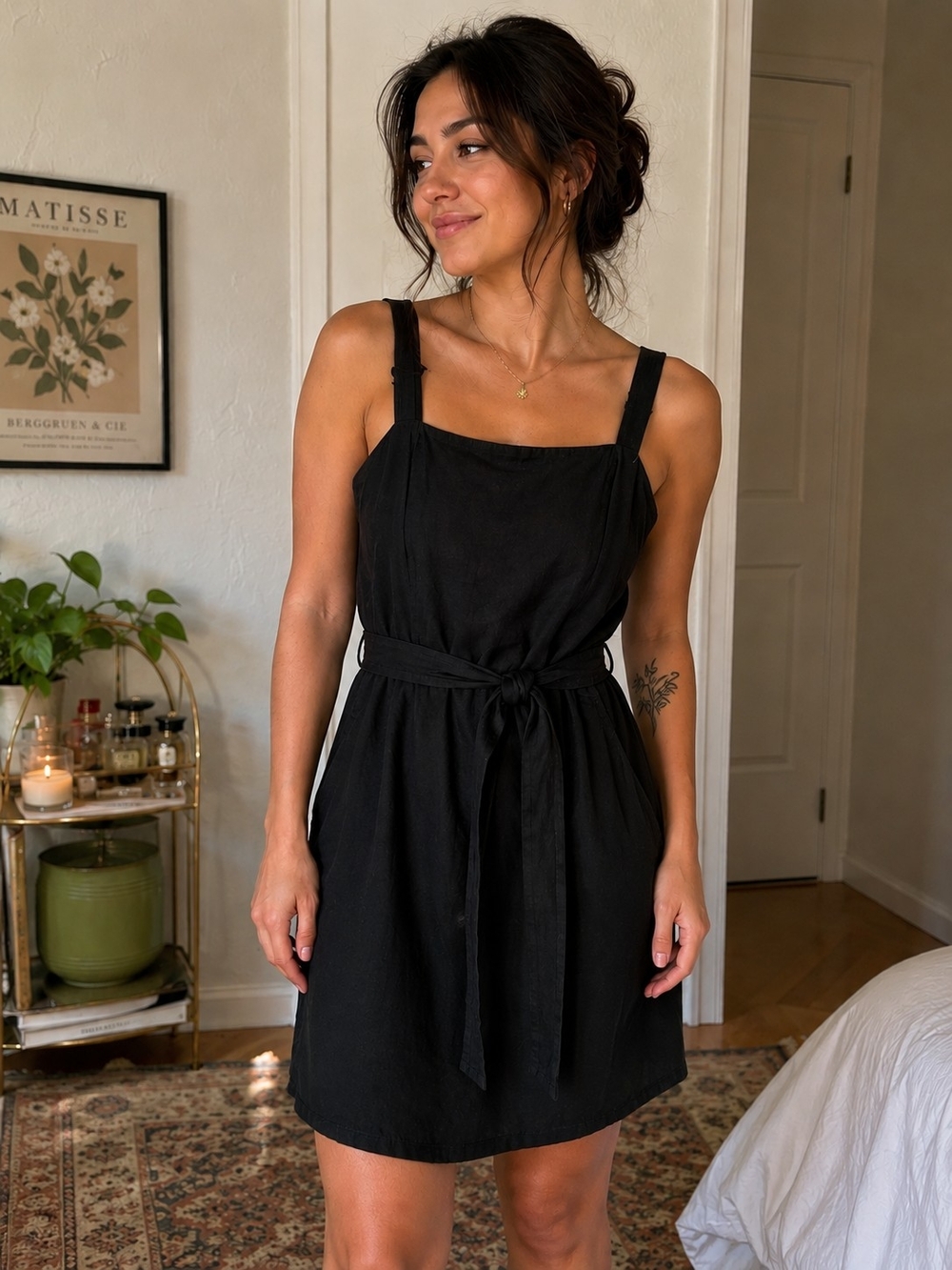 Gianni BINI Linen Mini Wrap Dress Size 0